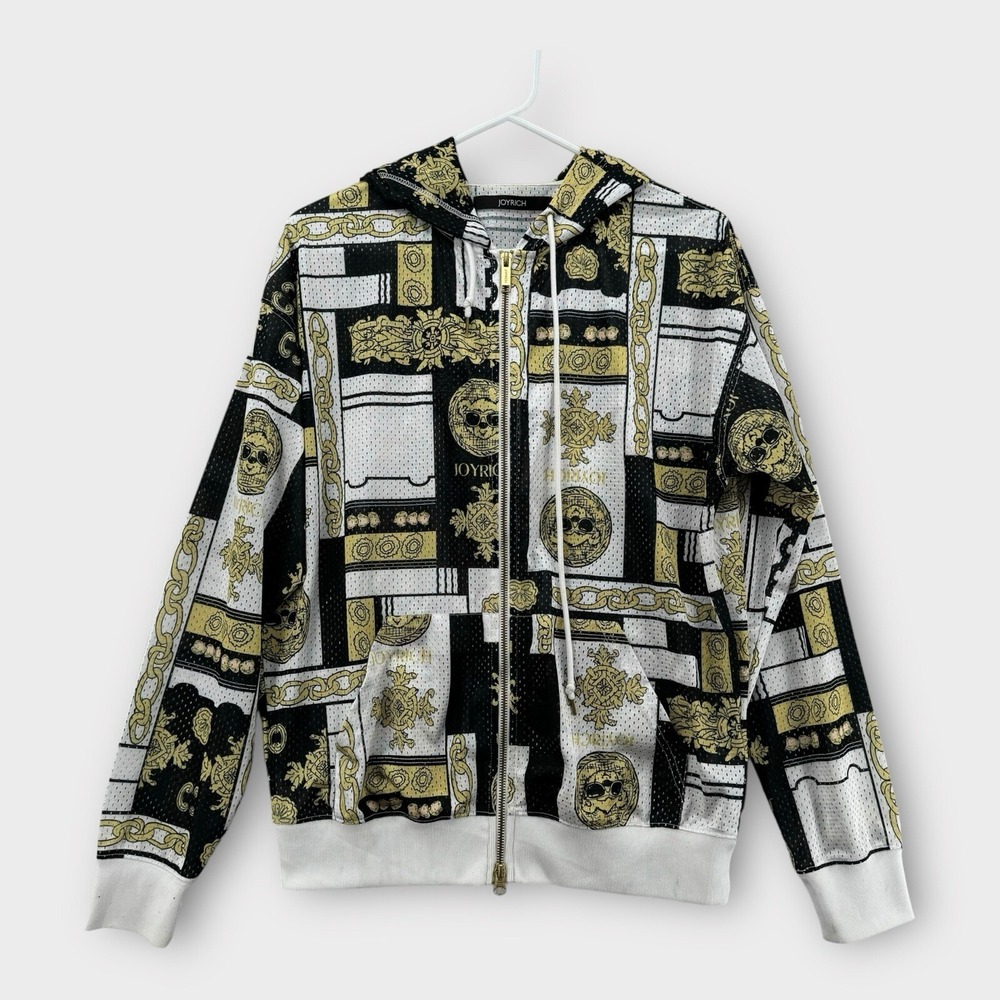 Joyrich Windbreaker Jacket Mens Medium‎ Zip Up Athletic Gold Chains Medusa